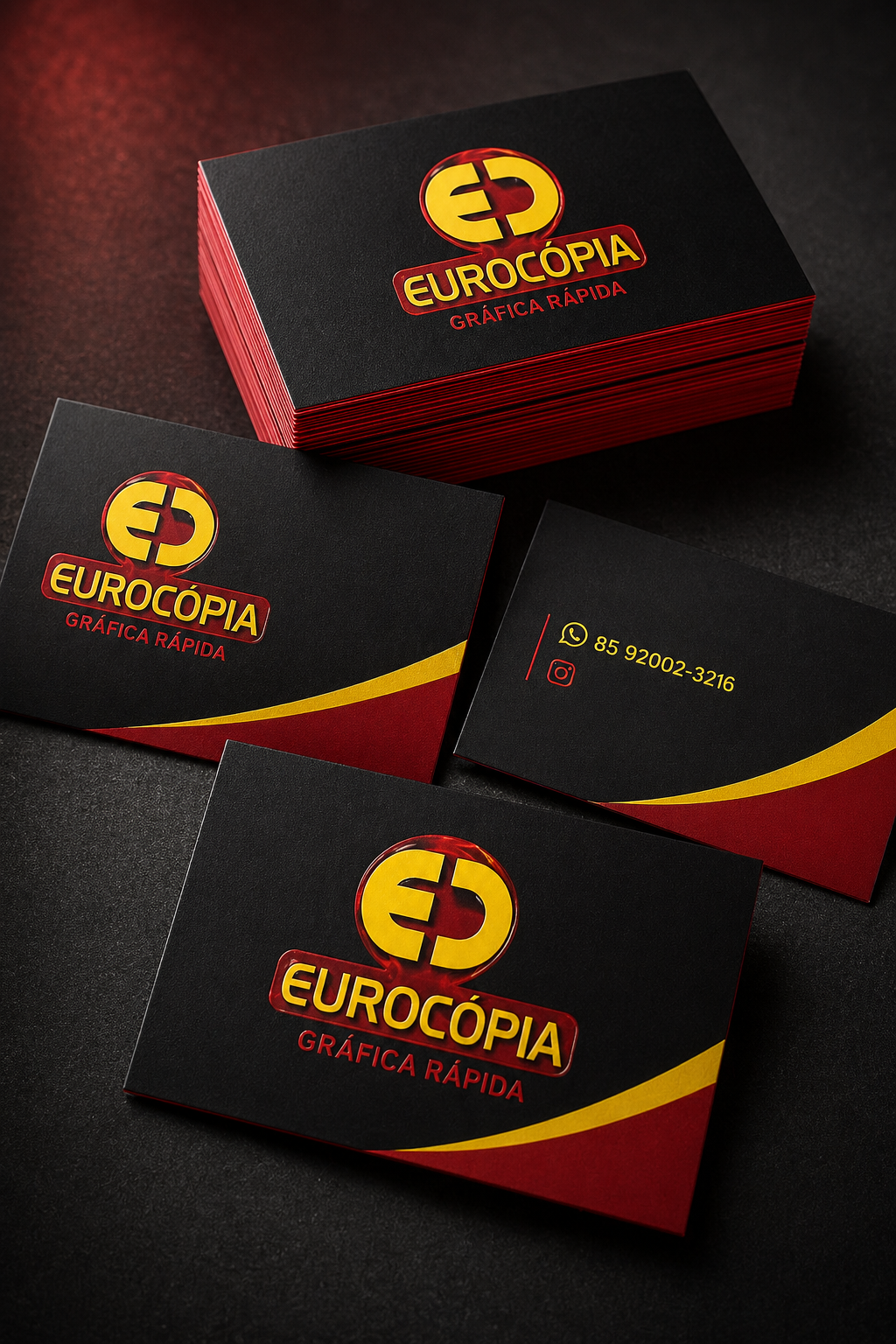 Mockup premium de cartões de visita da Eurocópia