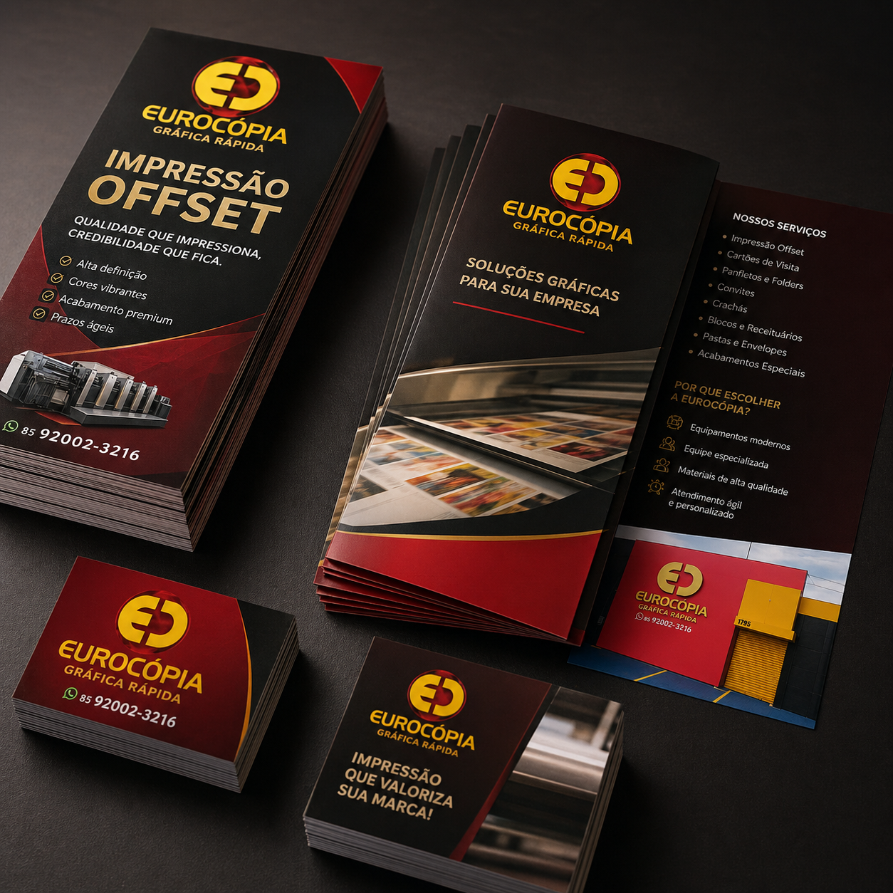 Mockup real de impressão offset da Eurocópia